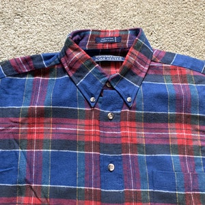 Deadstock Vintage 90s Van Heusen Winterweights Plaid Flannel Shirt Medium