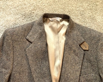 Vintage 80s Stafford Beige Donegal Flecked Tweed Sport Coat 40R