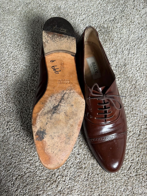 Vintage 80s Bally Brown Cap Toe Shoes 13D - Etsy display picture 3