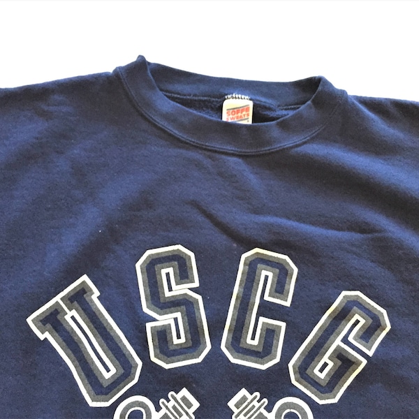 Vintage 80s Soffee Sweats US Coast Guard Crewneck Sweatshirt Large