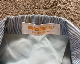 Vintage 70s Brooks Brothers Blue White Striped Pincord Wash N Wear