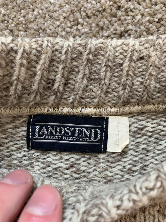 Vintage 80s Land's End Oatmeal Crewneck Sweater XL - image 5
