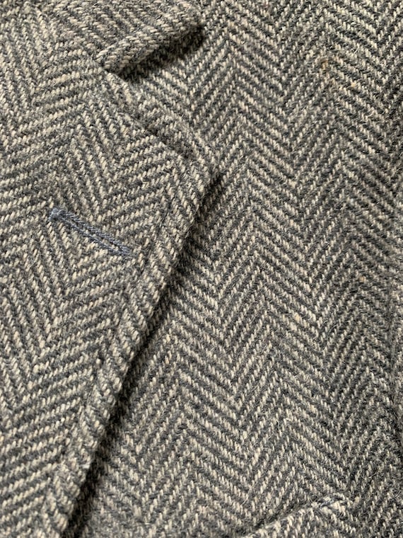 Vintage 80s Hardwick Clothes Gray Herringbone Twe… - image 4