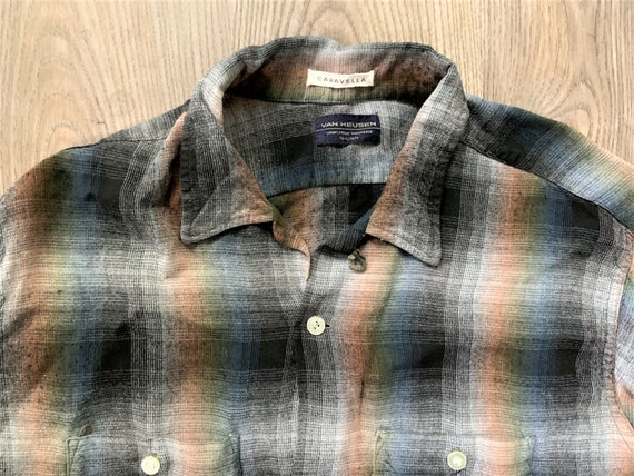 Vintage 50s Van Heusen Caravella Rayon Rainbow Sha