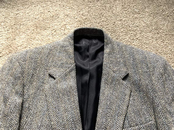Vintage 80s Stafford Harris Tweed Gray Tan Herringbone Sport Coat 42 44 Extra Long Etsy Sweden