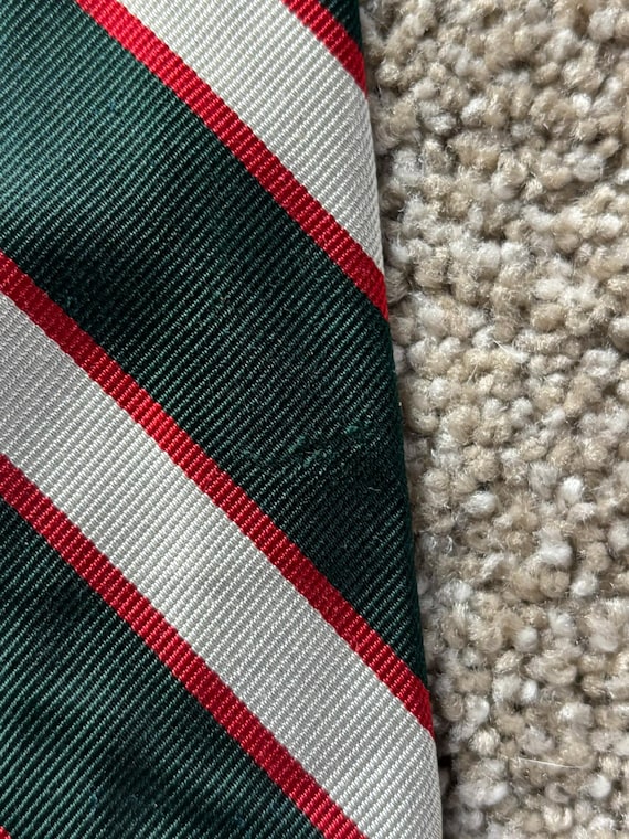 TIES by JAMES LAVER ネクタイ vintage Vintage 60s Brooks Brothers Unlined Green Silver Red Regimental
