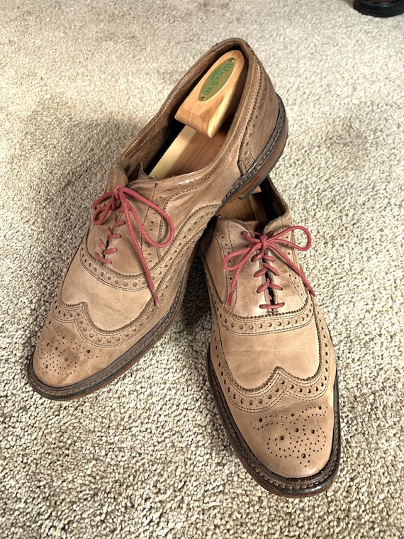 Vintage Allen Edmonds Neumok Tan Wingtip Shoes 13D