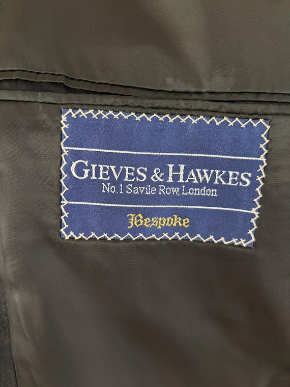Vintage 90s Gieves & Hawkes Bespoke Charcoal Pinstriped Suit 42-44
