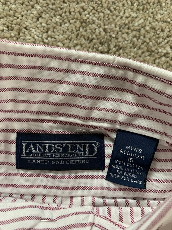 Deadstock Vintage 90s Land's End USA Made White Red - Etsy