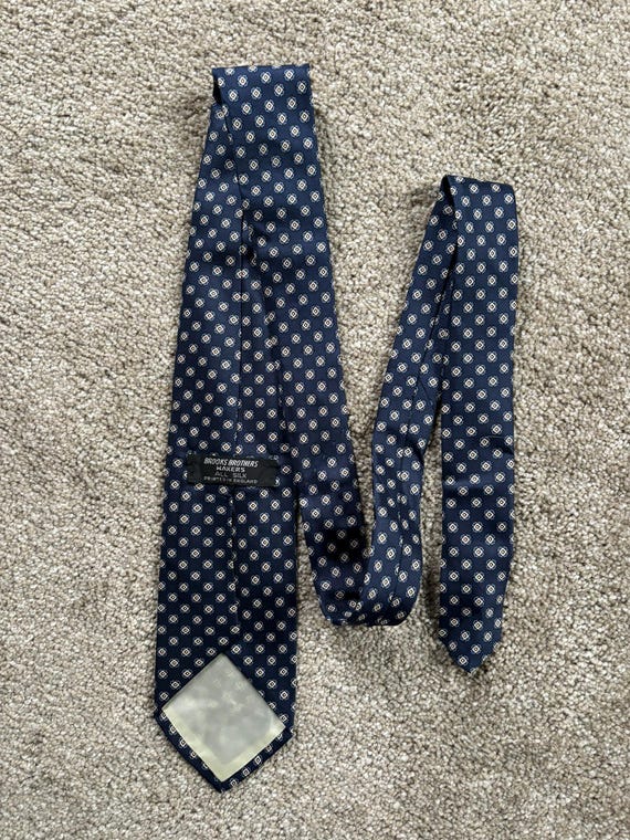 70年代のヴィンテージ、ブルックス ブラザーズ ブルー ホワイト 幾何学