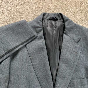 Vintage 80s Brooks Brothers Brooks Gate Gray Multicolor Stripe Herringbone Suit 40R, 32x30