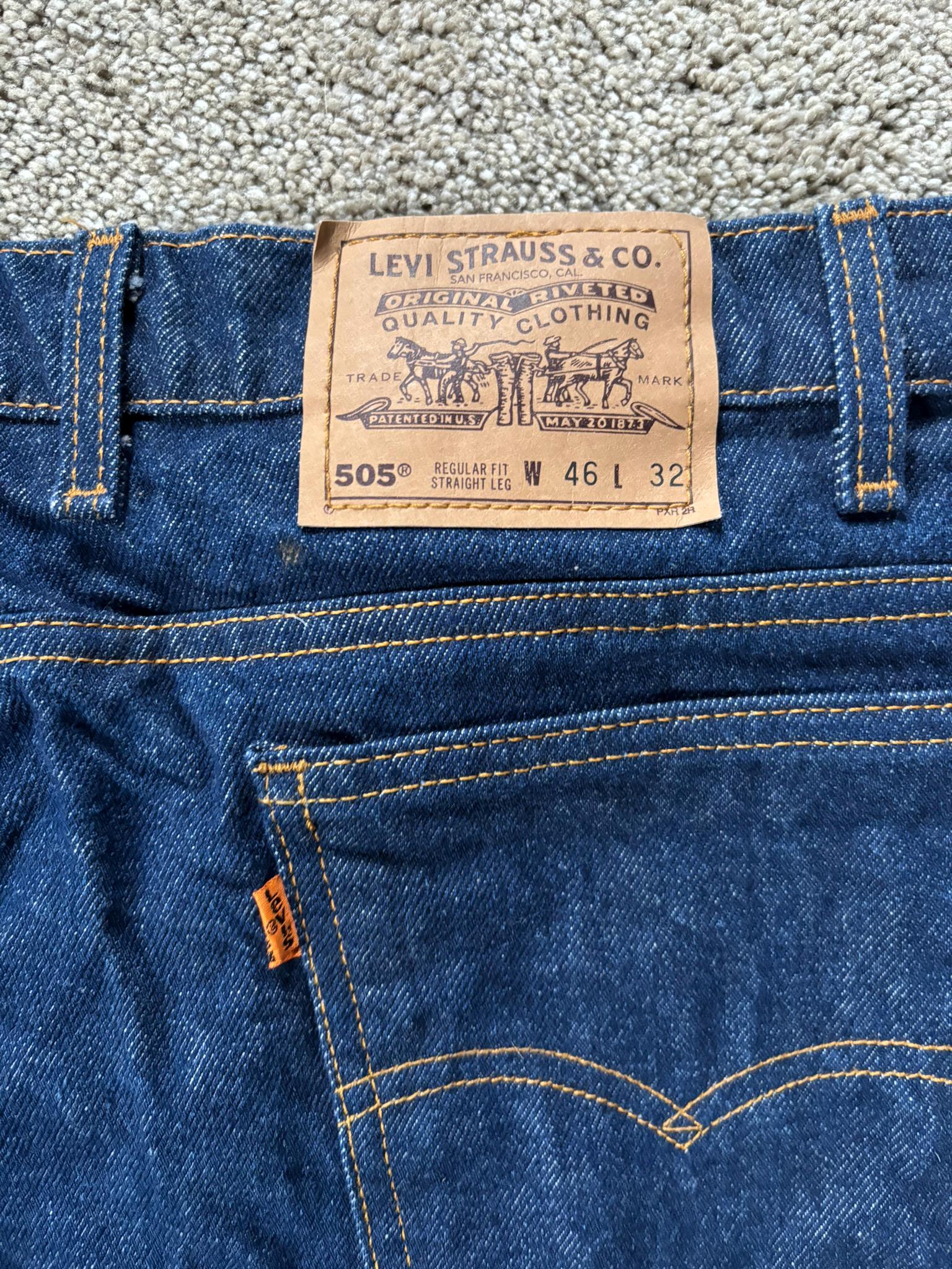 Vintage 80s Levis 505 Jeans 46x32 - Etsy
