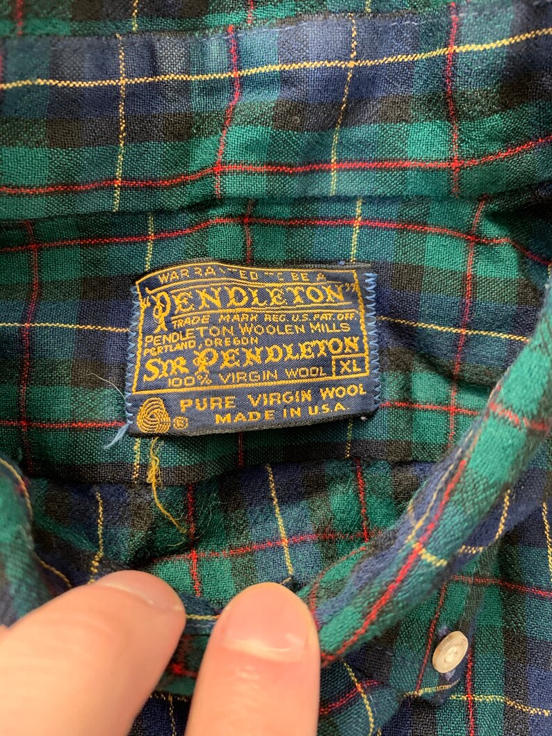 Vintage 80s Pendleton Mac Lean Tartan Flannel Shirt XL
