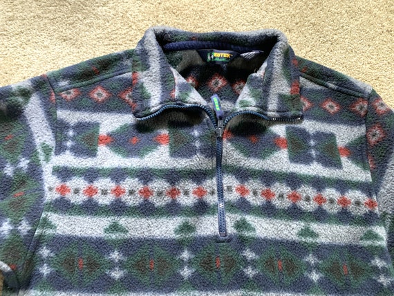 Vintage 90s Eddie Bauer EBTEK Aztec Print Fleece Pullover Large - Etsy