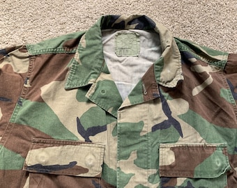 Vintage 80s Military Woodland Camo Jacket Small Regular