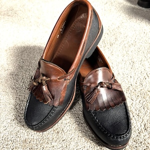Vintage Allen Edmonds Nashua Brown Black Moc Toe Kiltie  display picture 1