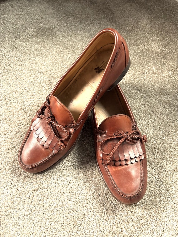 Vintage Allen Edmonds Woodstock Tan Kiltie Tassel Loafers 11B - Etsy