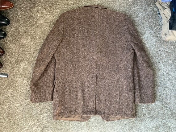 90'S Eddie Bauer Black Tag Harris Tweed Herringbone Wool Tailored Jacket Made in USA Men's L /eaa521170