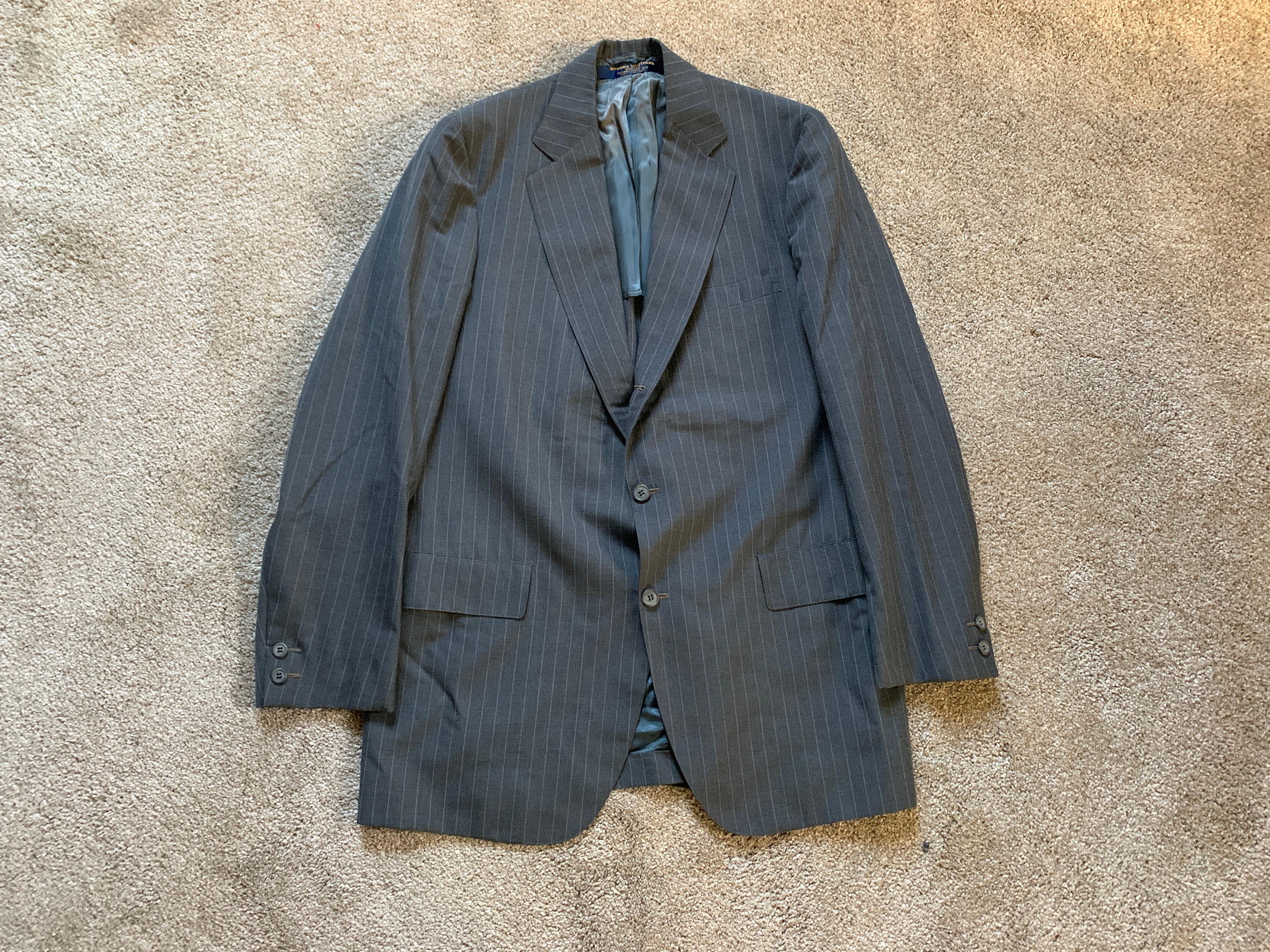 Vintage 80s 1980 Dated Brooks Brothers Own Make Gray Pinstripe Sack Suit - Etsy Vintage 80s 1980 Dated Brooks Brothers Own Make Gray Pinstripe Sack Suit - Etsy