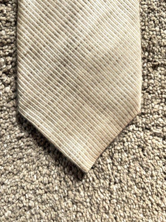 Vintage Breuer Beige Whipcord Silk Linen Tie