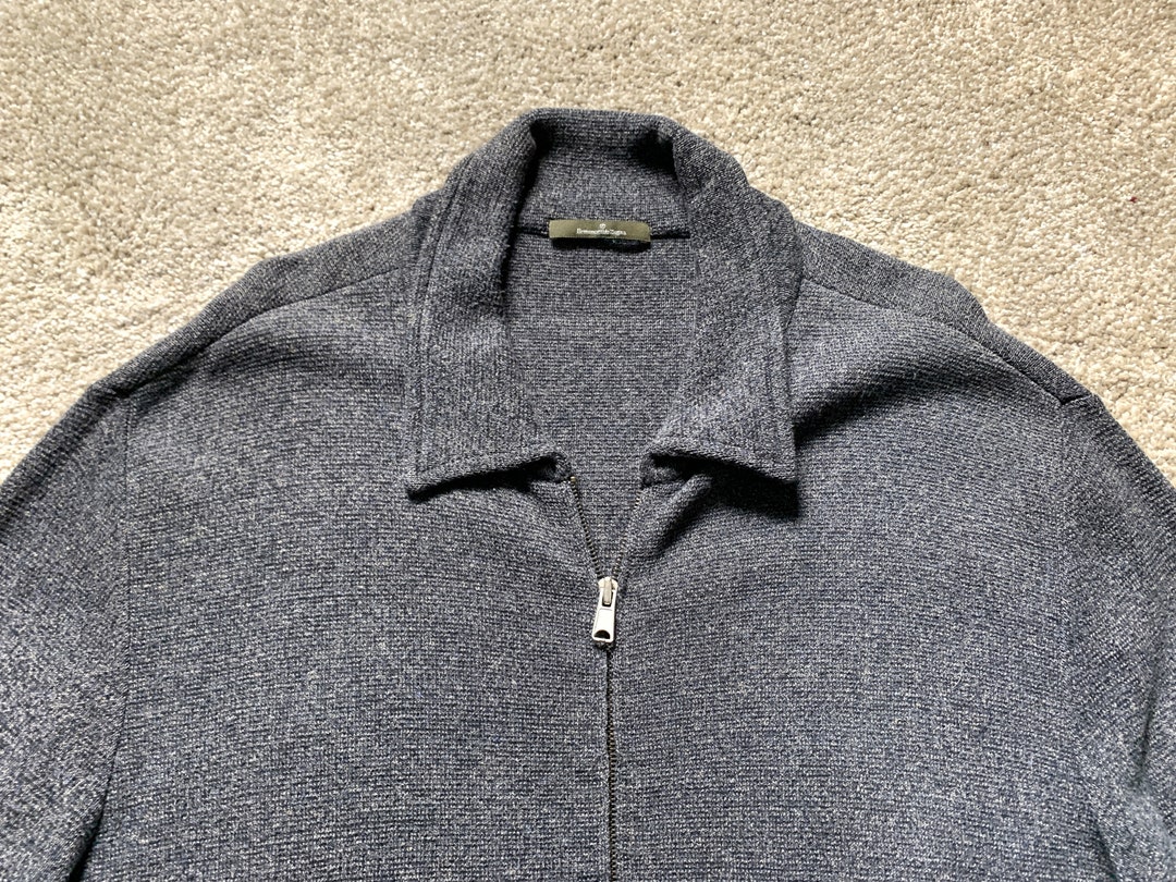 Newer Vintage Ermenegildo Zegna Dark Gray Zip up Jacket Large Etsy