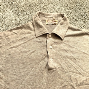 Vintage 60s Munsingwear Tan Marbled Mod Polo Medium