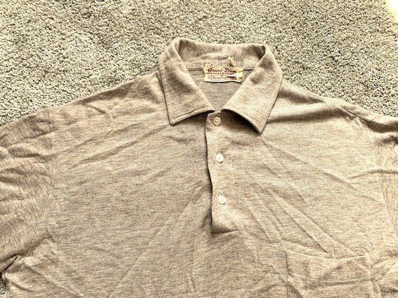 Vintage 60s Munsingwear Tan Marbled Mod Polo Medi… - image 1