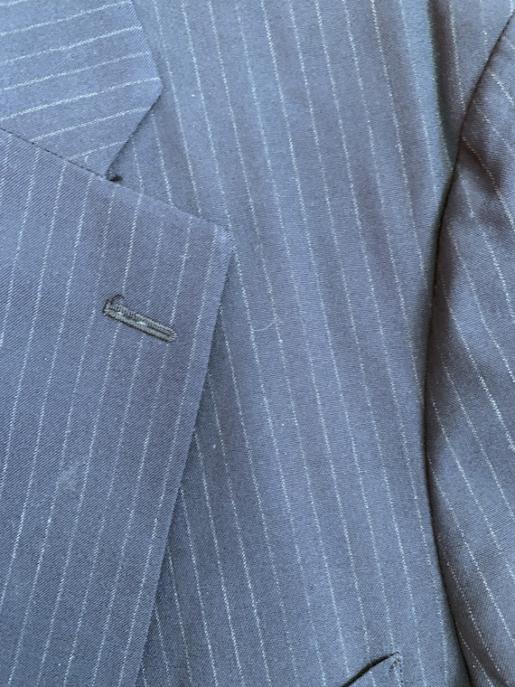Vintage 80s Paul Stuart Blue Pinstripe Suit 44 Se… - image 8