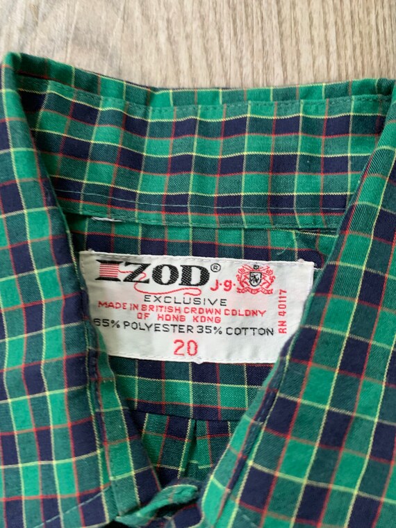 流行に  Shirt Plaid Blue Green Izod 70s Vintage Small Etsy - トップス