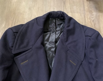 Vintage 50s Hart Dark Blue Peacoat 40