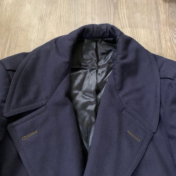 Vintage 50s Hart Dark Blue Peacoat 40