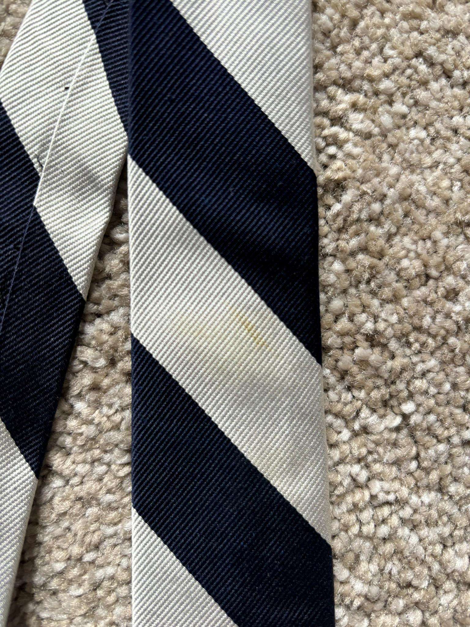 Vintage 60s Brooks Brothers Unlined Blue Silver Repp Stripe