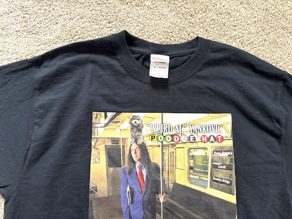 Vintage 2000s Fruit of the Loom Weird Al Yankovic Poodle Hat T