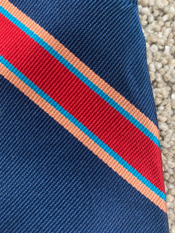 Vintage 80s Hathaway Blue Red Peach Repp Stripe Tie - Etsy Denmark