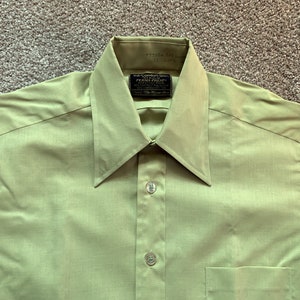 Deadstock Vintage 70s Sears Light Green Short Sleeve Shirt 15