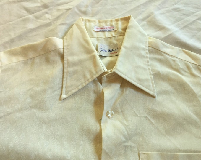 Vintage 70s Gino Fabrini off White With White Pattern Shirt 15 - Etsy