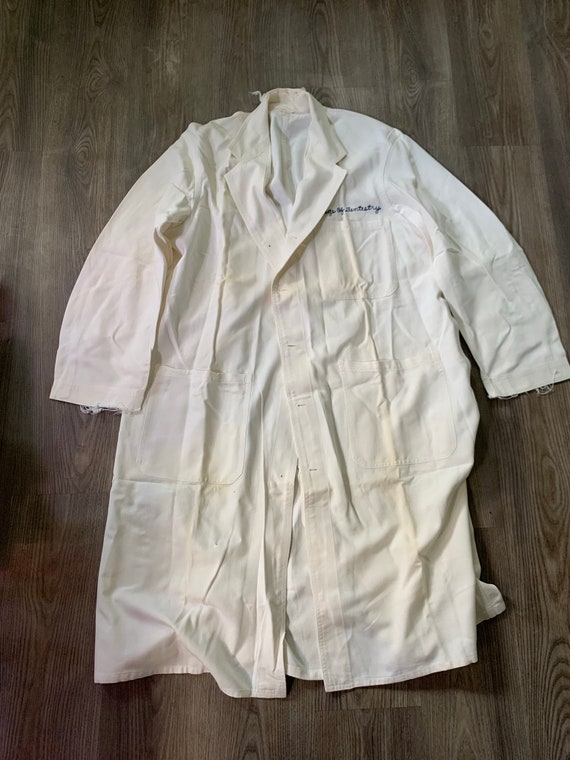 Vintage 50s Whitehouse White Shop Coat Sanforized… - image 2