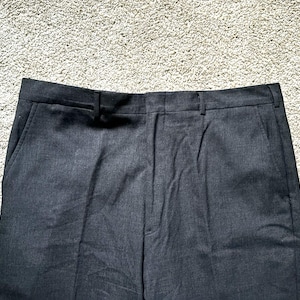 Vintage 90s Brooks Brothers Brooksease Gray Worsted Wool Trousers 36x32