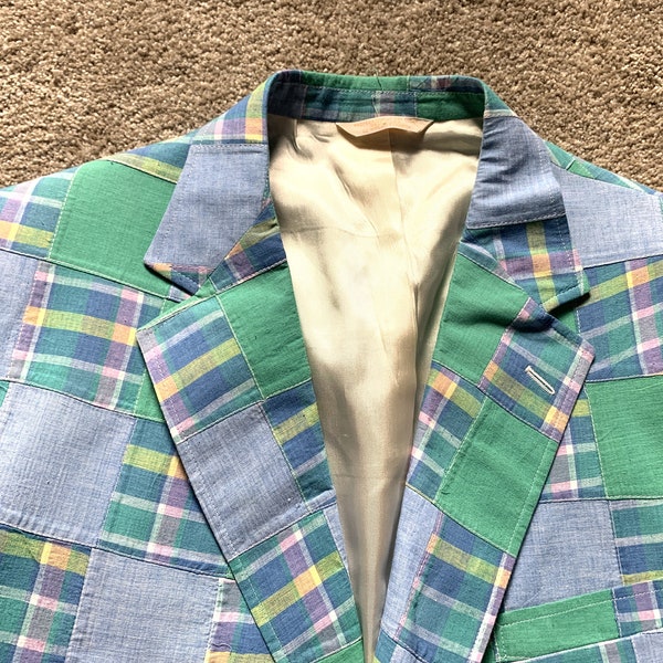 patchwork madras sport coat