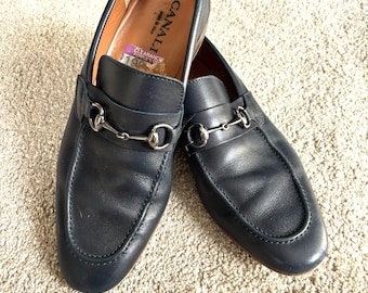 Mocasines Canali Blue Horsebit vintage más nuevos, talla 41