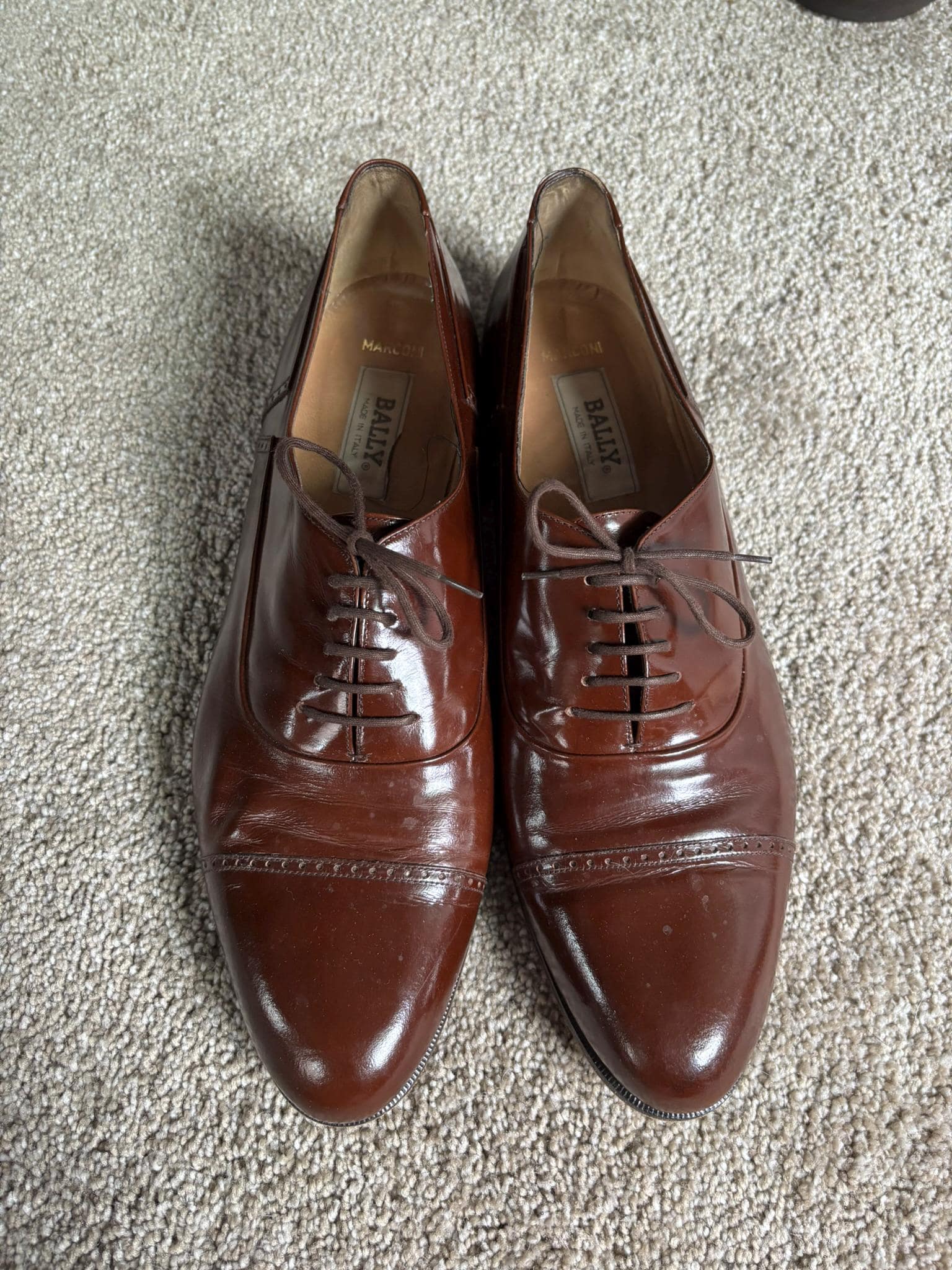 Vintage 80s Bally Brown Cap Toe Shoes 13D - Etsy