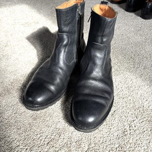 Allen Edmonds Shiny Black Leather Ankle Boots with Side Zip Allen Edmonds Men main image 4