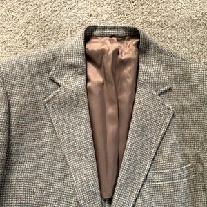 Vintage 80s JC Penney Brown Gray Tweed Sport Coat 44L