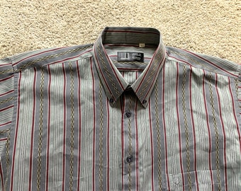 Vintage 90s Dunhill Striped Print Shirt 42-17