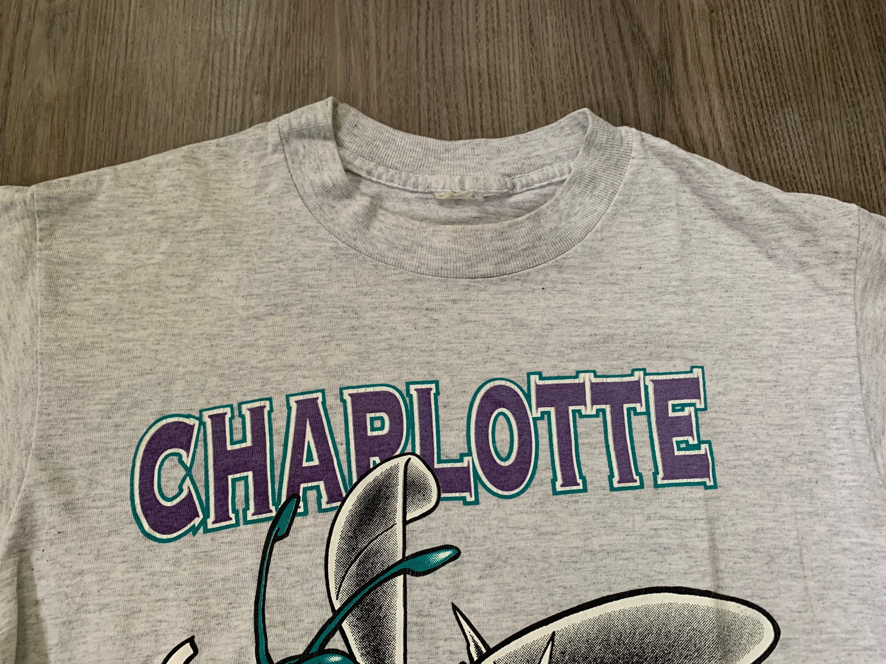 Vintage 90s Nutmeg Charlotte Hornets T 