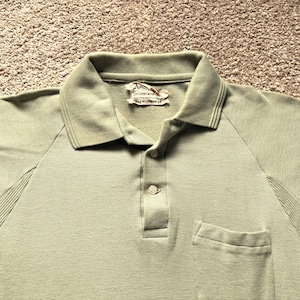 Vintage 60s Amcrest Light Green Polo Shirt Medium