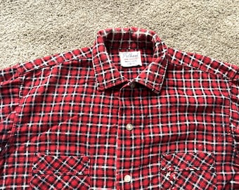 60-70s CHANDLER flannel shirt ネルシャツ Vintage 60s Chandler Blue Black White Plaid Cotton Flannel Shirt