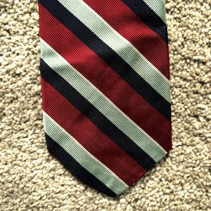 Vintage 70s Brooks Brothers Red Blue Regimental Repp Stripe Tie