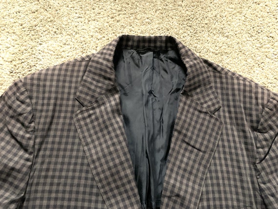 Vintage 50s Purple Gray Plaid Lightweight Sport C… - image 1