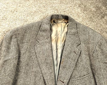 Vintage 60s 1967 Dated Brooks Brothers Custom Made Tan Herringbone